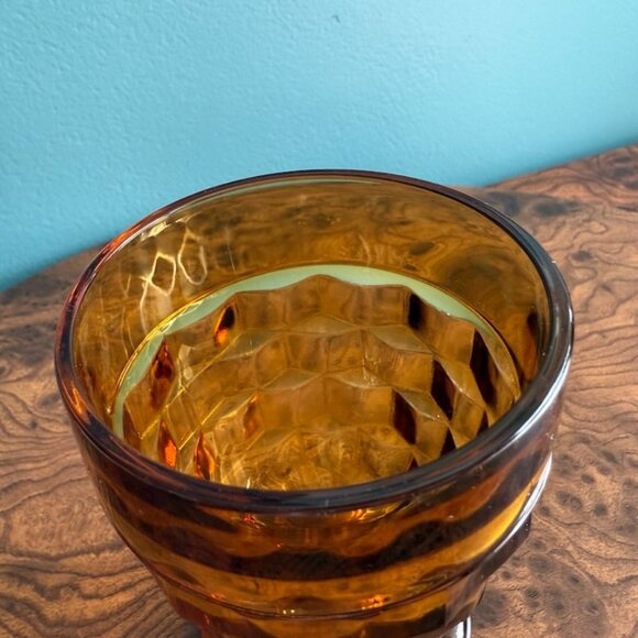 Vintage Colony Whitehall Amber Footed Tumbler 4-3/8" Glassware - Picture 4 of 8